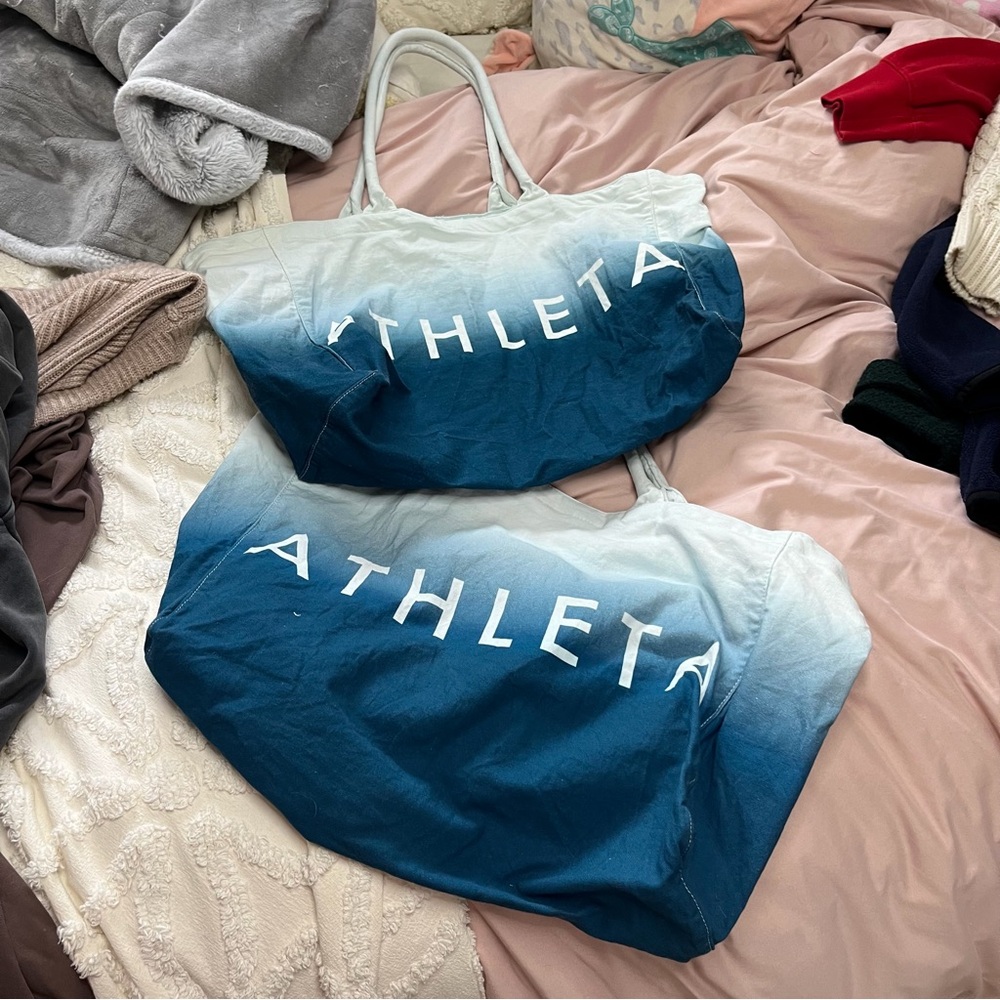 2 Athleta blue tote bags